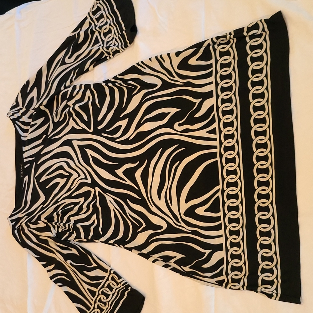 Knit Dress Size 12 Zebra Black & White